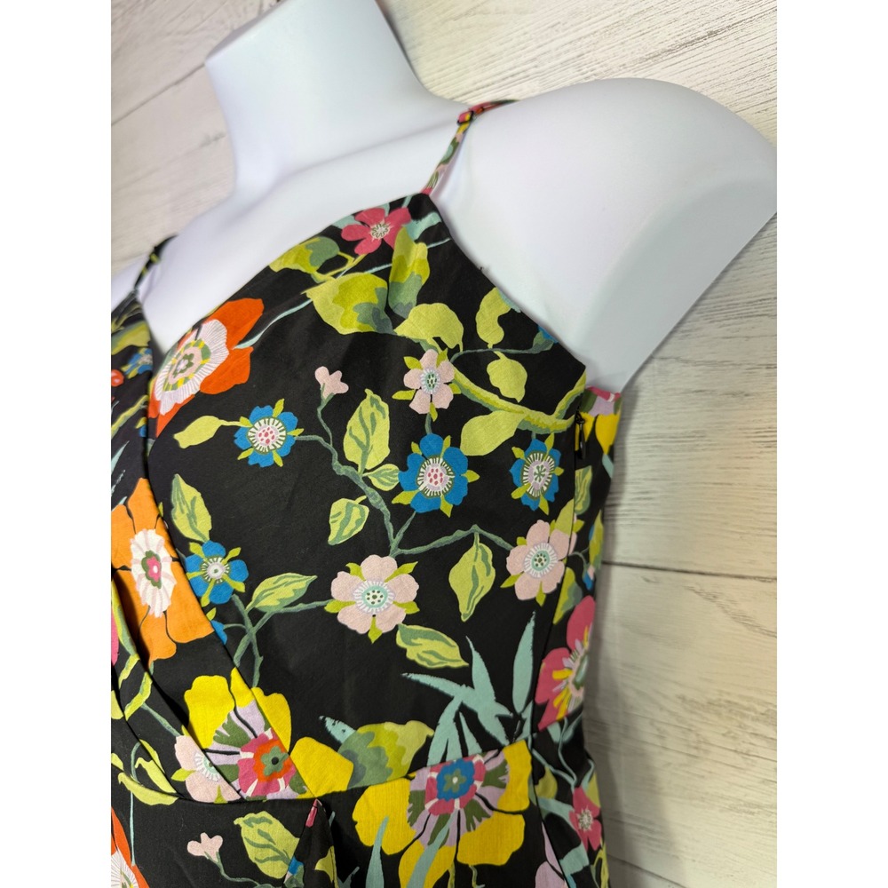 NWT J.Crew Liberty Fabric Floral Dress Black Ruffle size 12 spring cottage boho - Picture 11 of 13
